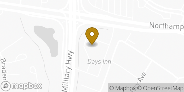 Map showing the location of Days Inn by Wyndham Norfolk Airport in Norfolk, VA 23502