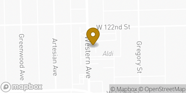 Map showing the location of Aldi in Blue Island, IL 60406