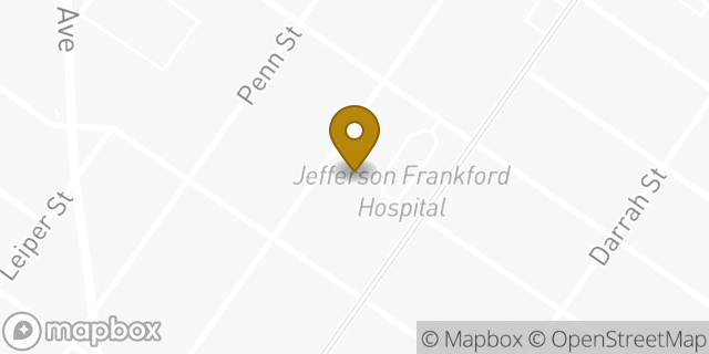 Map showing the location of Jefferson–Solis Mammography – Frankford in Philadelphia, PA 19124