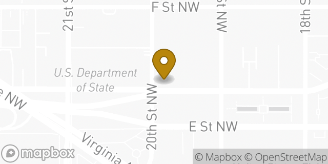 Map showing the location of Starbucks in Washington, DC 20052