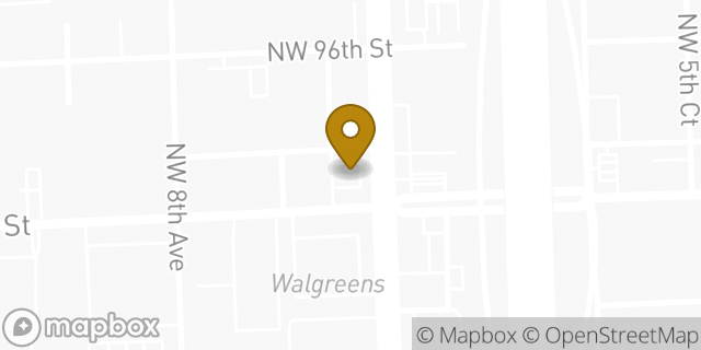 Map showing the location of 7-Eleven in Miami, FL 33150