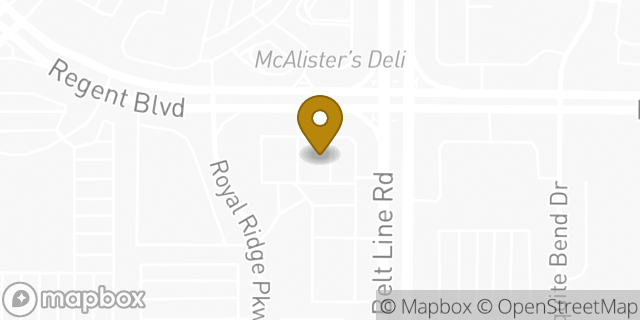 Map showing the location of 7-Eleven in Irving, TX 75063