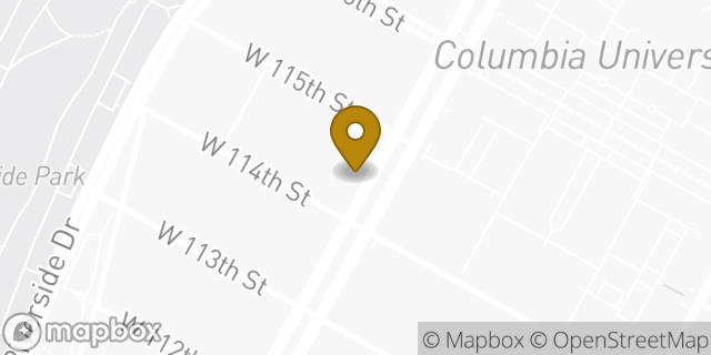 Map showing the location of Starbucks in New York, NY 10025