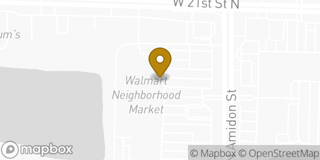Map showing the location of Walmart Neighborhood Market in Wichita, KS 67203