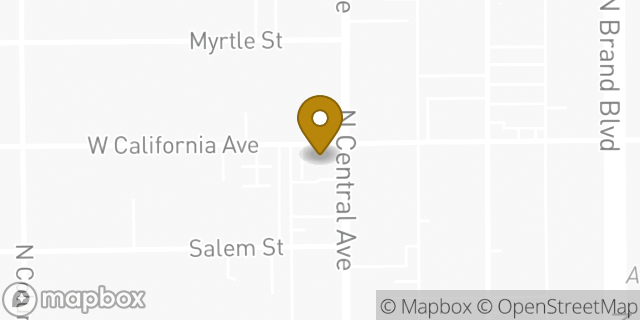 Map showing the location of Starbucks in Glendale, CA 91203