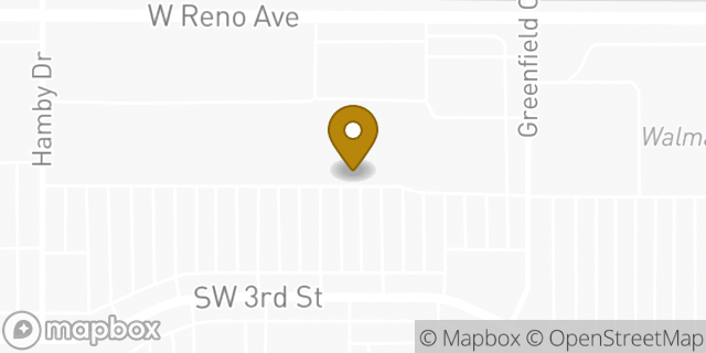Map showing the location of Amazon Locker - Cashew in Oklahoma City, OK 73128