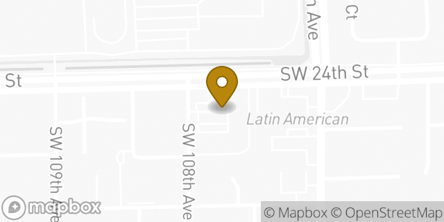 Map showing the location of Dunkin' in Miami, FL 33165