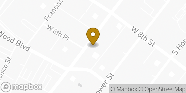 Map showing the location of Avis Car Rental in Los Angeles, CA 90017