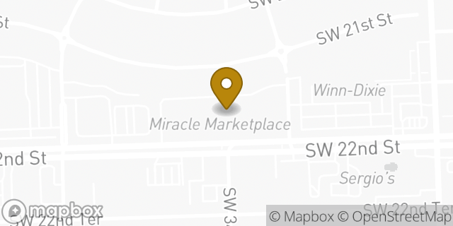 Map showing the location of Subway in Miami, FL 33145