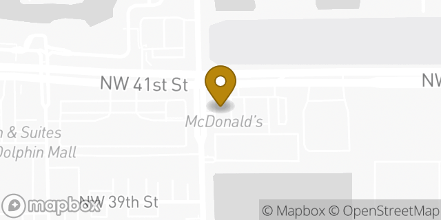 Map showing the location of McDonald's in Doral, FL 33178