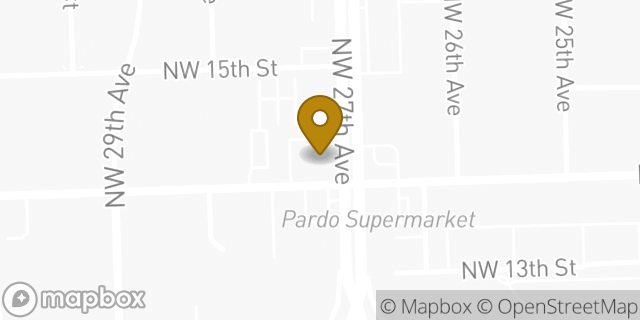 Map showing the location of AutoZone in Miami, FL 33125
