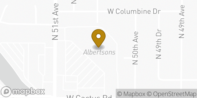 Map showing the location of Coinme in Glendale, AZ 85304