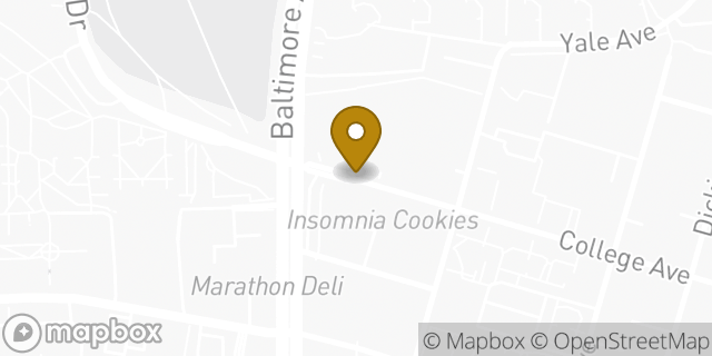 Map showing the location of Dunkin' in College Park, MD 20740