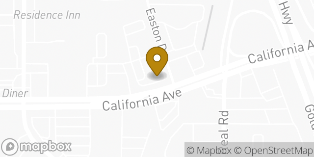 Map showing the location of Starbucks Coffee Company in Bakersfield, CA 93309