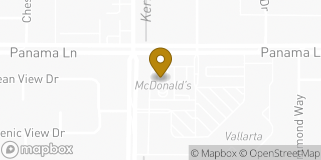 Map showing the location of McDonald's in Bakersfield, CA 93307