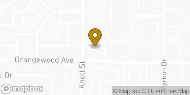 Map showing the location of Bank of America in Garden Grove, CA 92841