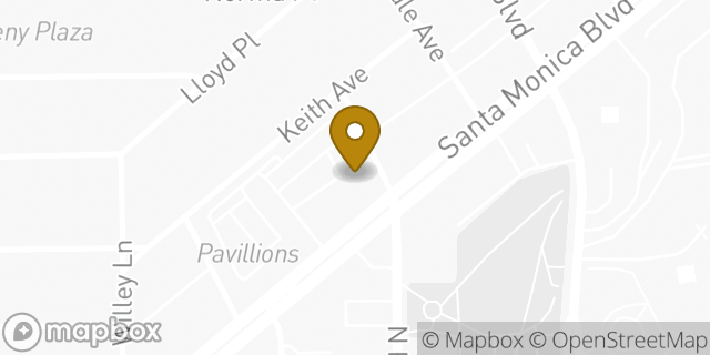 Map showing the location of Starbucks in West Hollywood, CA 90069