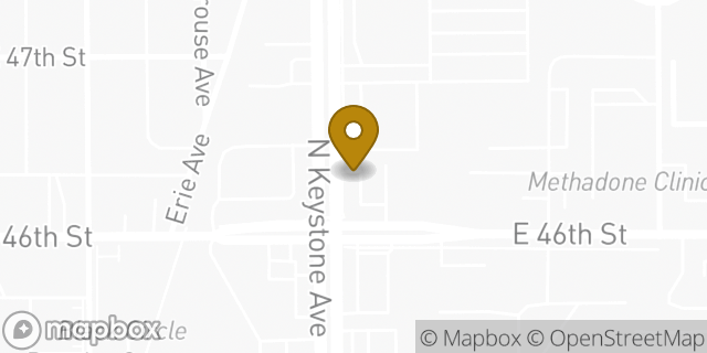 Map showing the location of Enterprise Rent-A-Car in Indianapolis, IN 46205