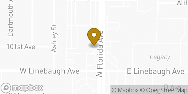 Map showing the location of Enterprise Rent-A-Car in Tampa, FL 33612