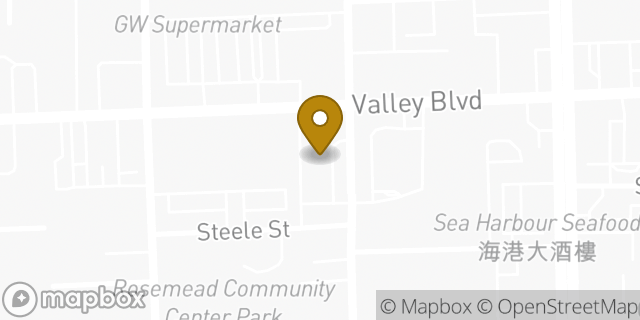 Map showing the location of Bank of America in Rosemead, CA 91770