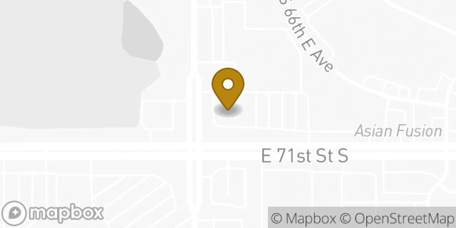 Map showing the location of Bank of America ATM in Tulsa, OK 74133