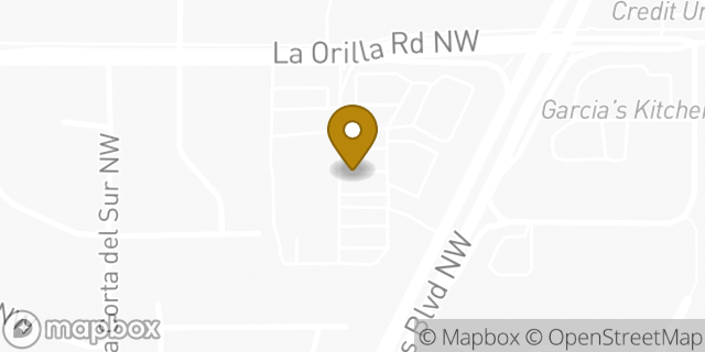 Map showing the location of Dunkin Donuts in Albuquerque, NM 87120