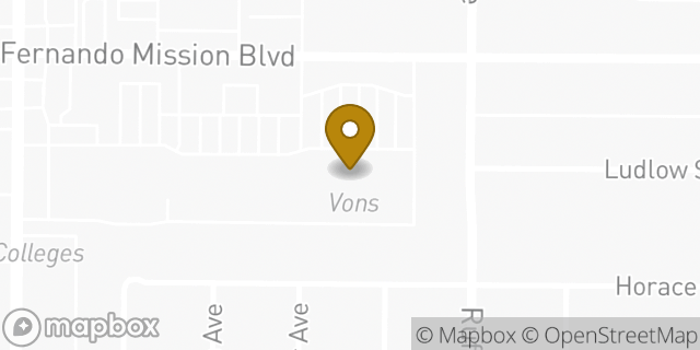 Map showing the location of Starbucks in Los Angeles, CA 91344