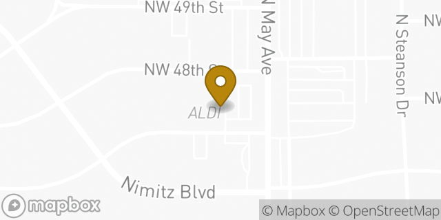 Map showing the location of Aldi in Oklahoma City, OK 73112