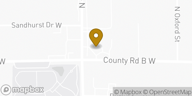 Map showing the location of ATM Speedway in Roseville, MN 55113
