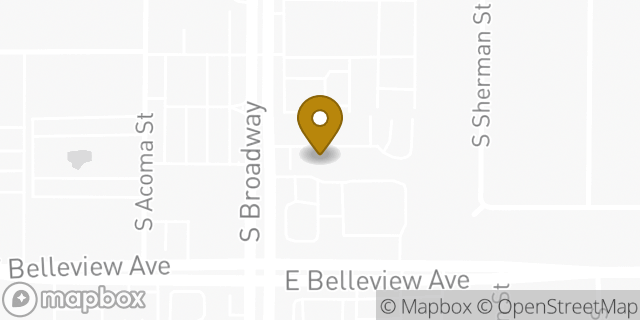Map showing the location of EZPAWN in Englewood, CO 80113
