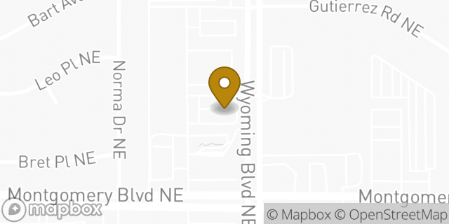 Map showing the location of Starbucks in Albuquerque, NM 87111