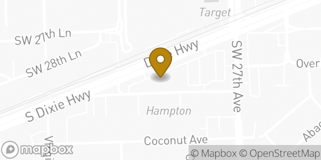 Map showing the location of Dunkin' in Miami, FL 33133