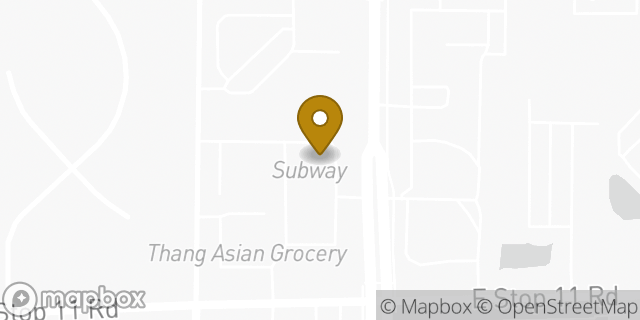 Map showing the location of Subway in Indianapolis, IN 46237
