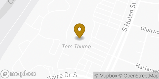 Map showing the location of Tom Thumb in Fort Worth, TX 76109