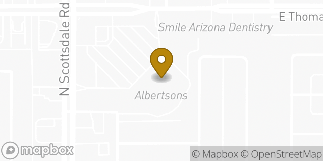 Map showing the location of Albertsons in Scottsdale, AZ 85257