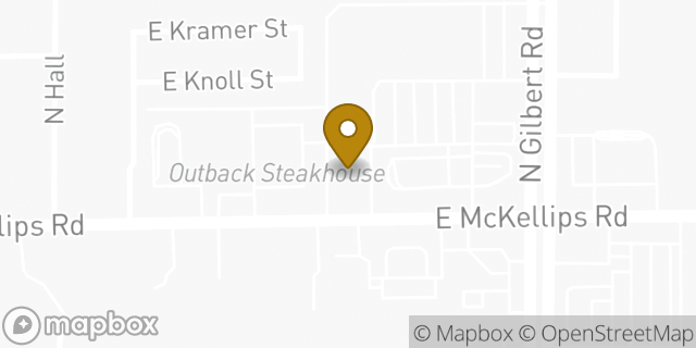 Map showing the location of Banner Urgent Care in Mesa, AZ 85203