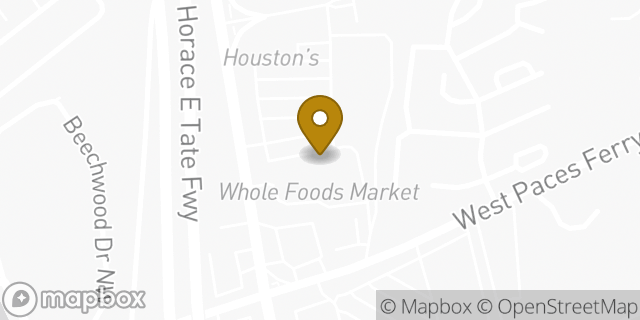 Map showing the location of Whole Foods Market in Atlanta, GA 30327