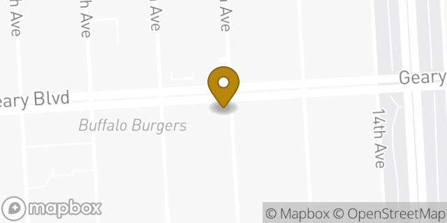 Map showing the location of Peet's Coffee in San Francisco, CA 94118
