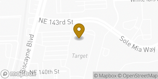 Map showing the location of Target in North Miami, FL 33181