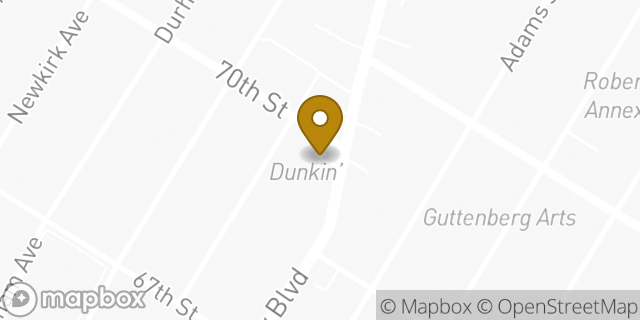 Map showing the location of Dunkin' in North Bergen, NJ 07047