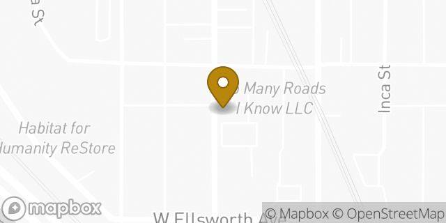 Map showing the location of Penske Truck Rental in Denver, CO 80223