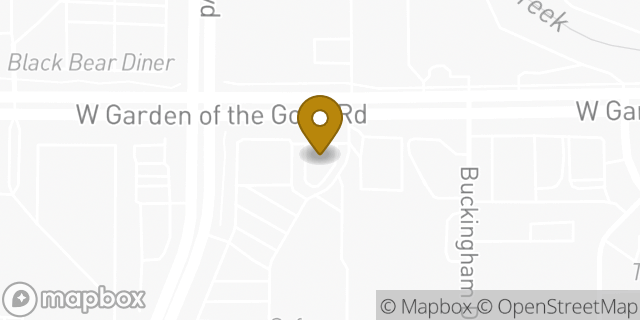 Map showing the location of Starbucks in Colorado Springs, CO 80907