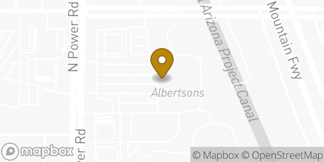 Map showing the location of Albertsons in Mesa, AZ 85215