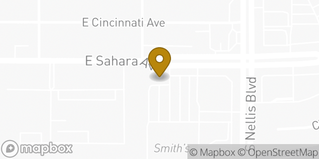 Map showing the location of Bank Of America in Las Vegas, NV 89104