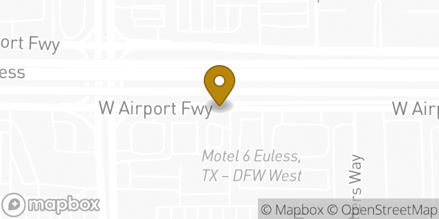 Map showing the location of Starbucks in Euless, TX 76040