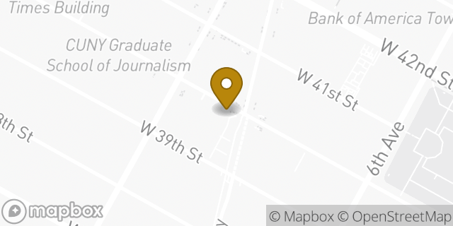Map showing the location of Starbucks in New York, NY 10018