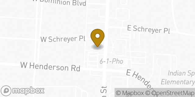 Map showing the location of Papa Johns Pizza in Columbus, OH 43214