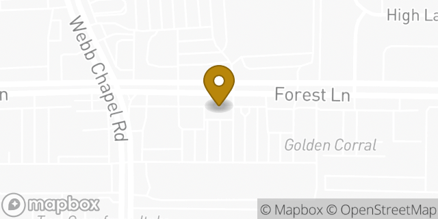 Map showing the location of Pearle Vision in Dallas, TX 75234