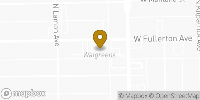 Map showing the location of Walgreens in Chicago, IL 60639