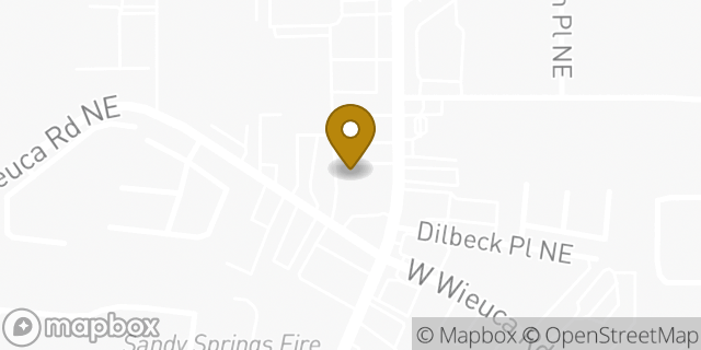 Map showing the location of Bank Of America in Atlanta, GA 30342
